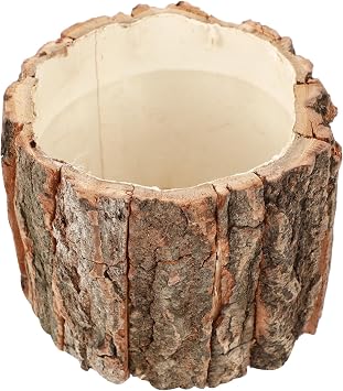 YARNOW 3.9 Inch Wooden Bark Vase, Rustic Farmhouse Container for Flower Arrangement Table Centerpiece Home Decor