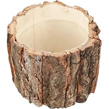 YARNOW 3.9 Inch Wooden Bark Vase, Rustic Farmhouse Container for Flower Arrangement Table Centerpiece Home Decor