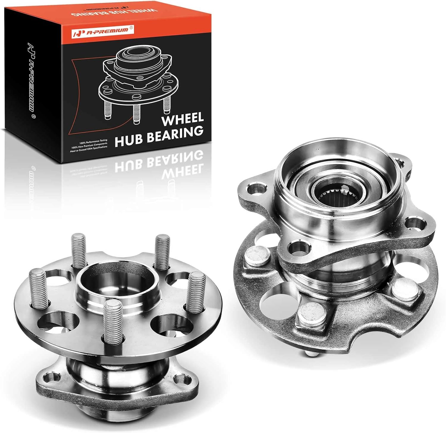 A-Premium 2 x Rear Wheel Bearing and Hub Assembly with 5-Lug Compatible with Toyota Sienna 2011-2020, AWD Only