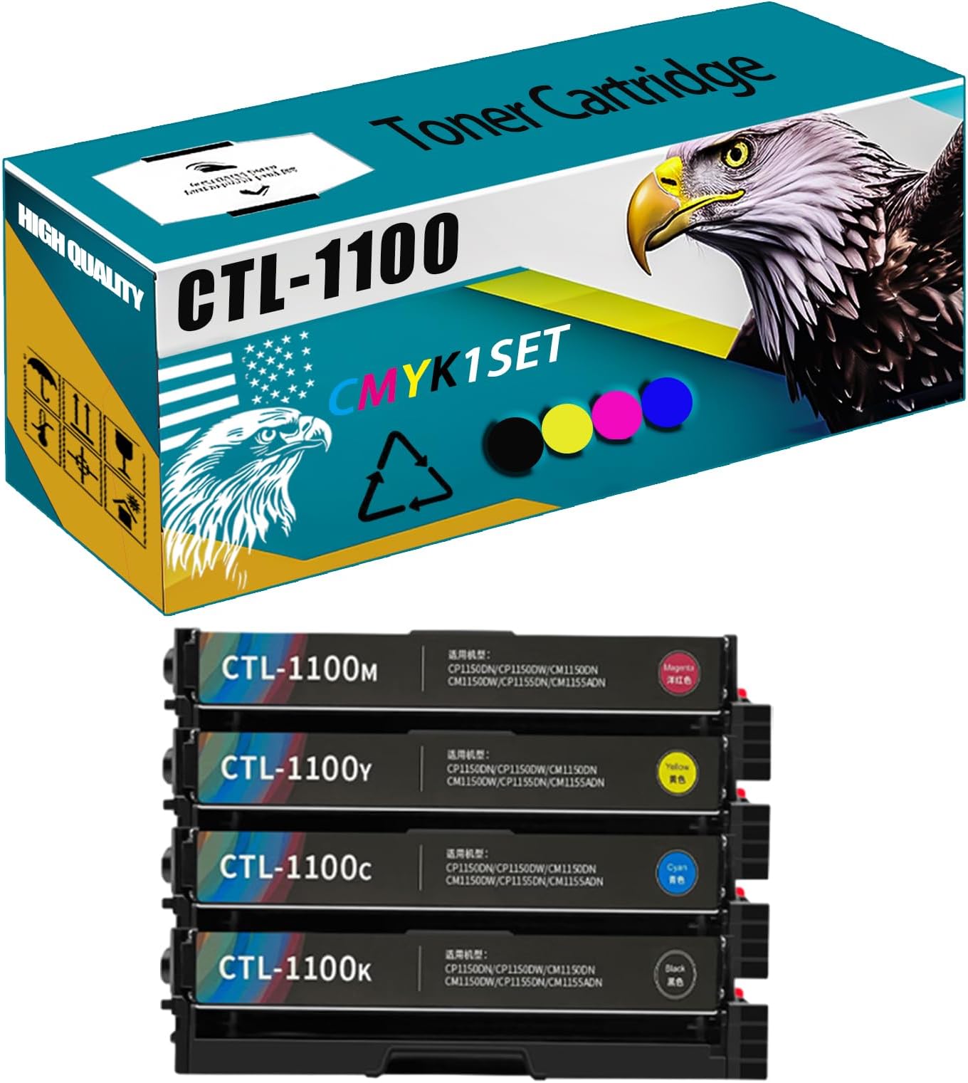 CTL-1100 Toner Cartridge Compatible for Pantum CP1100 CM1100 CP1100DN CP1100DW CM1100DN CM1100DN CM1100DW CM1100ADN CM1100ADW Printers, High Production Replacement (Multicolor)