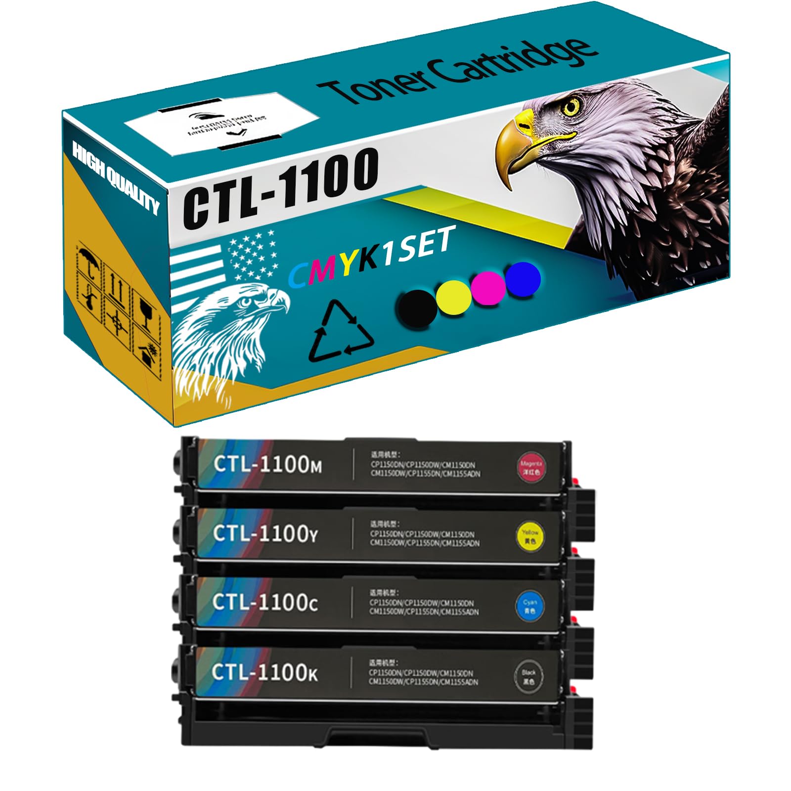 CTL-1100 Toner Cartridge Compatible for Pantum CP1100 CM1100 CP1100DN CP1100DW CM1100DN CM1100DN CM1100DW CM1100ADN CM1100ADW Printers, High Production Replacement (Multicolor)