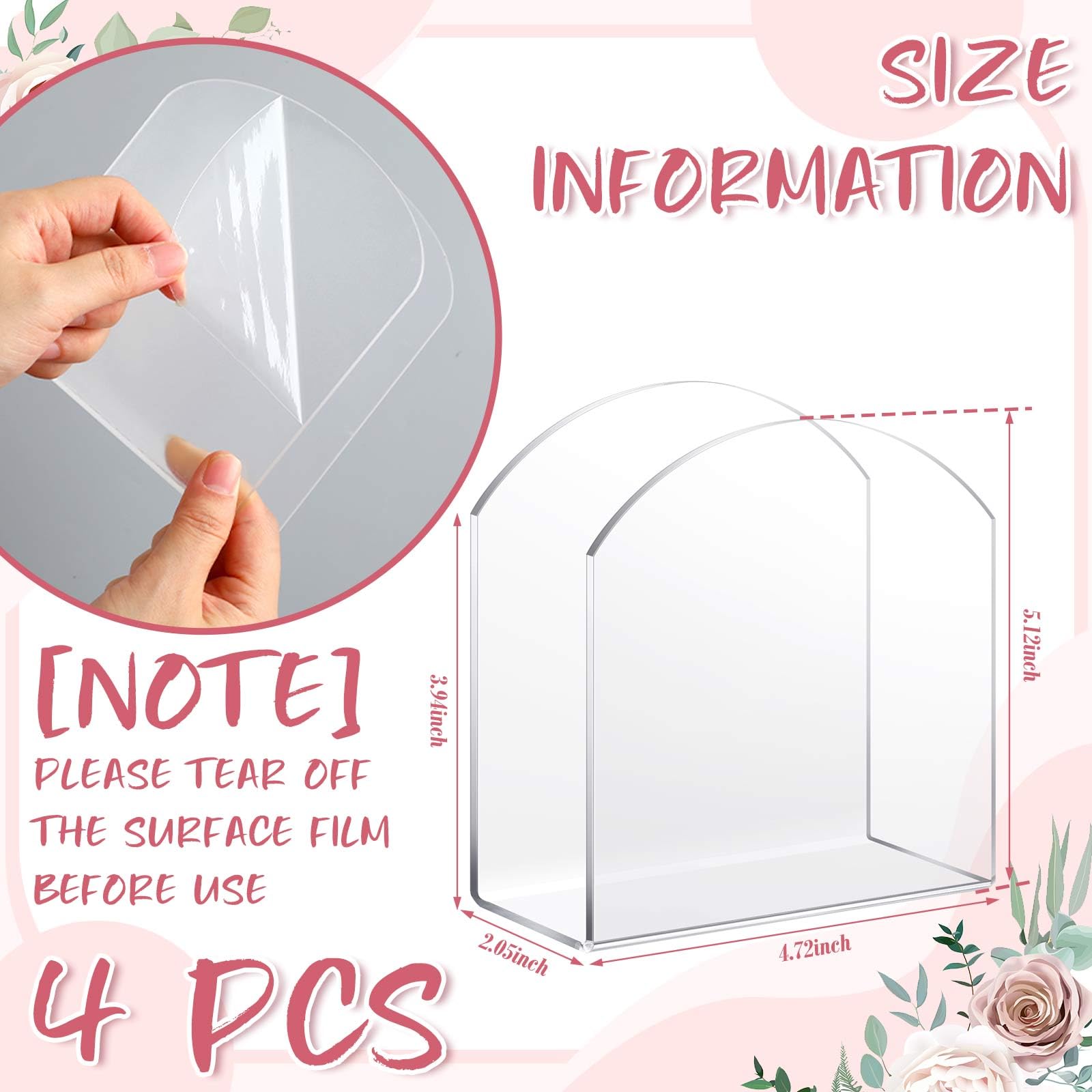 Clear Acrylic Napkin Holders - 8-Pack Square Dispensers For Kitchen, Bar, Or Party