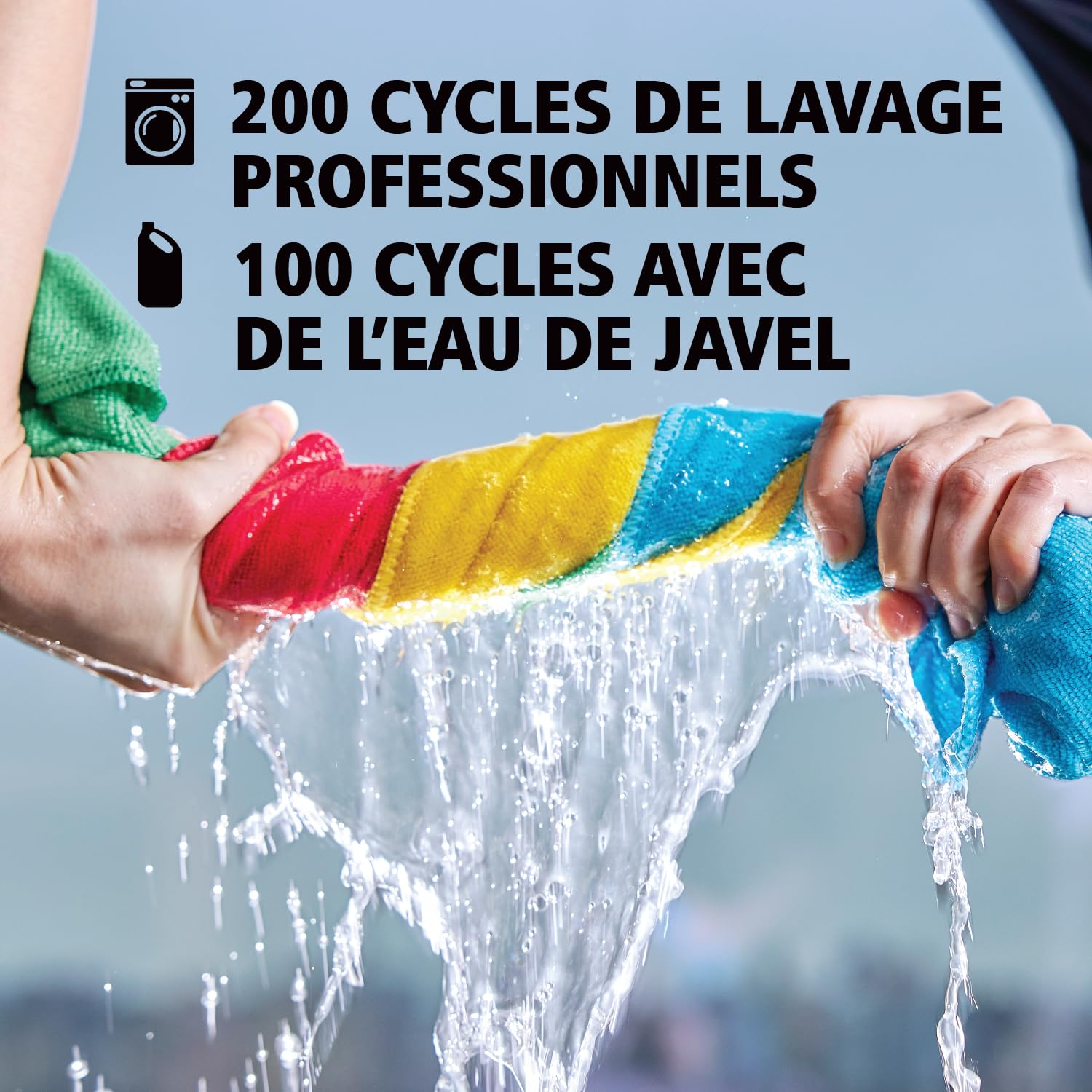 Rubbermaid Commercial Products HYGEN™ r-40 Chiffons Microfibre Recyclée, 30cmx30cm | Résistants, sans Peluches, pour Nettoyage Humide/Sec, Maison, Voitures | Bleu | Sachet de 24 carrés | 1820579