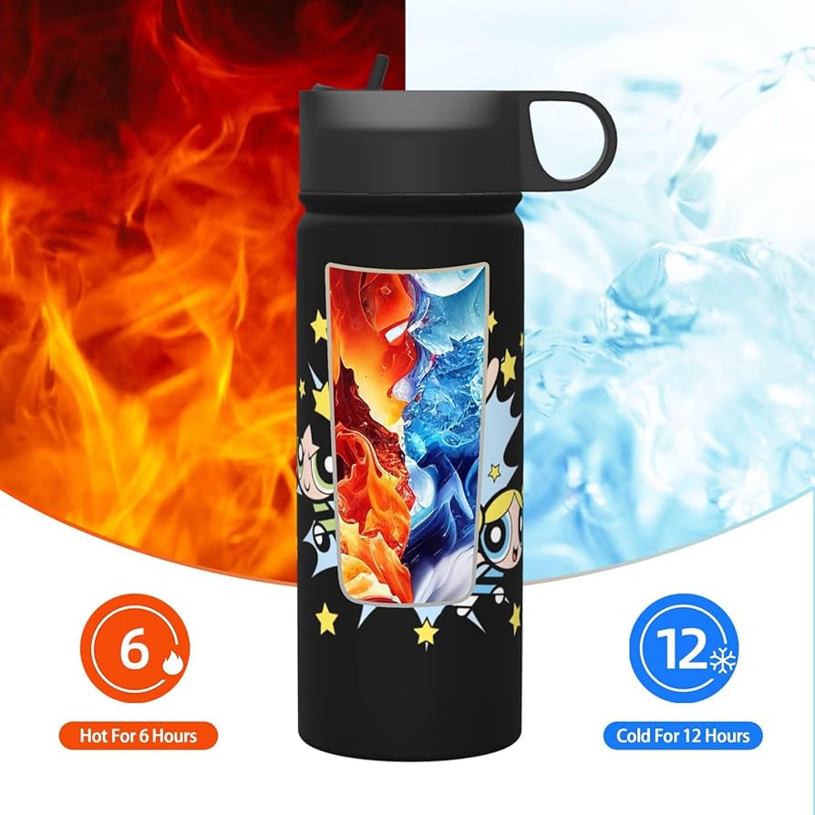 奈雪の茶 × パワーパフガールズ コラボ 保温ボトル600ml 海外限定 パワパフガールズ 中国限定 奈雪の茶 タンブラー 水筒 保温