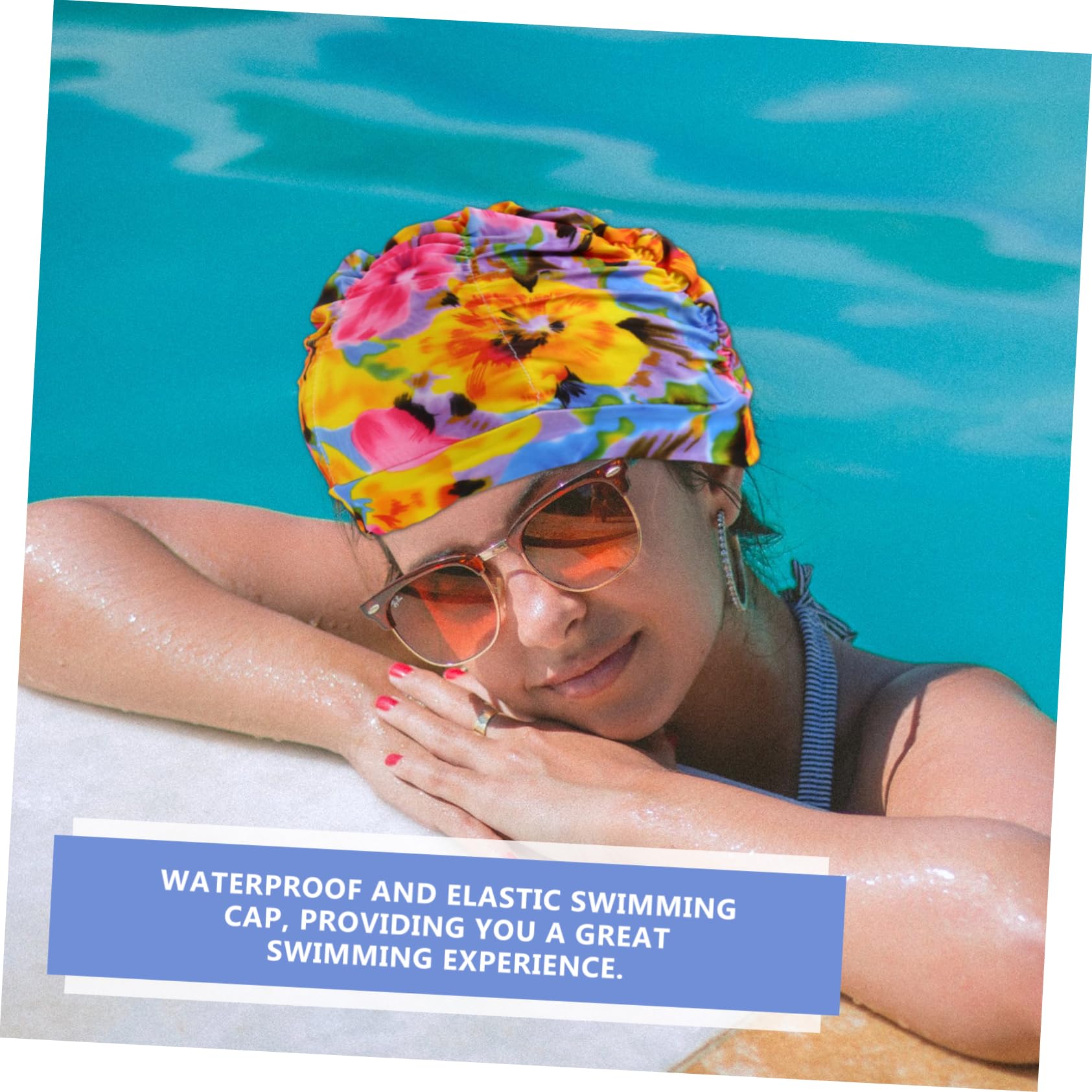Toddmomy Gorro De Baño Estampado Tapa Clip De Nariz De Natación para Adultos Gorro De Natacion Mujer Gorro Natacion Sombrero De Natación Impermeable Gorro De