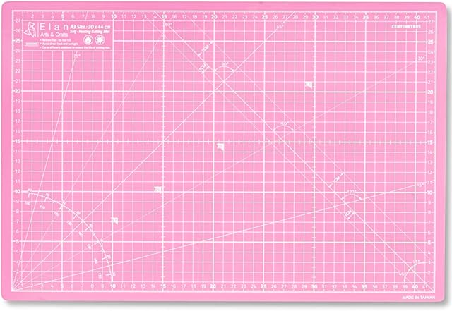 Elan Cutting Mat A3 Pink and Purple, 5-Ply Craft Mat, Self-Healing Cutting Board Craft, Art Mat, Self Healing Cutting Mat 44 x 30, Dressmaking Accessories for Sewing, Quilting, and Crafting