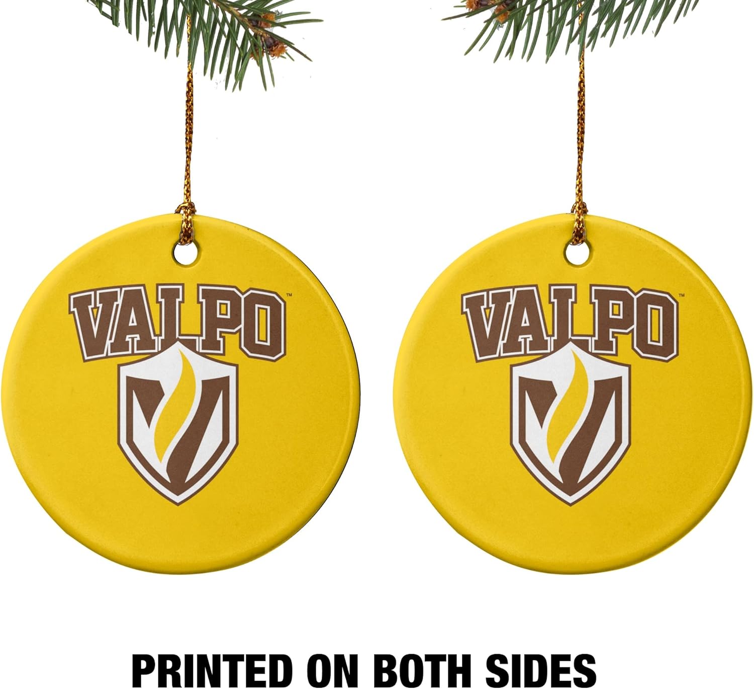 GRAPHICS & MORE Valparaiso University Primary Logo Porcelain Holiday Christmas Tree Ornament - 2.8" (7.1 cm) - Image 2