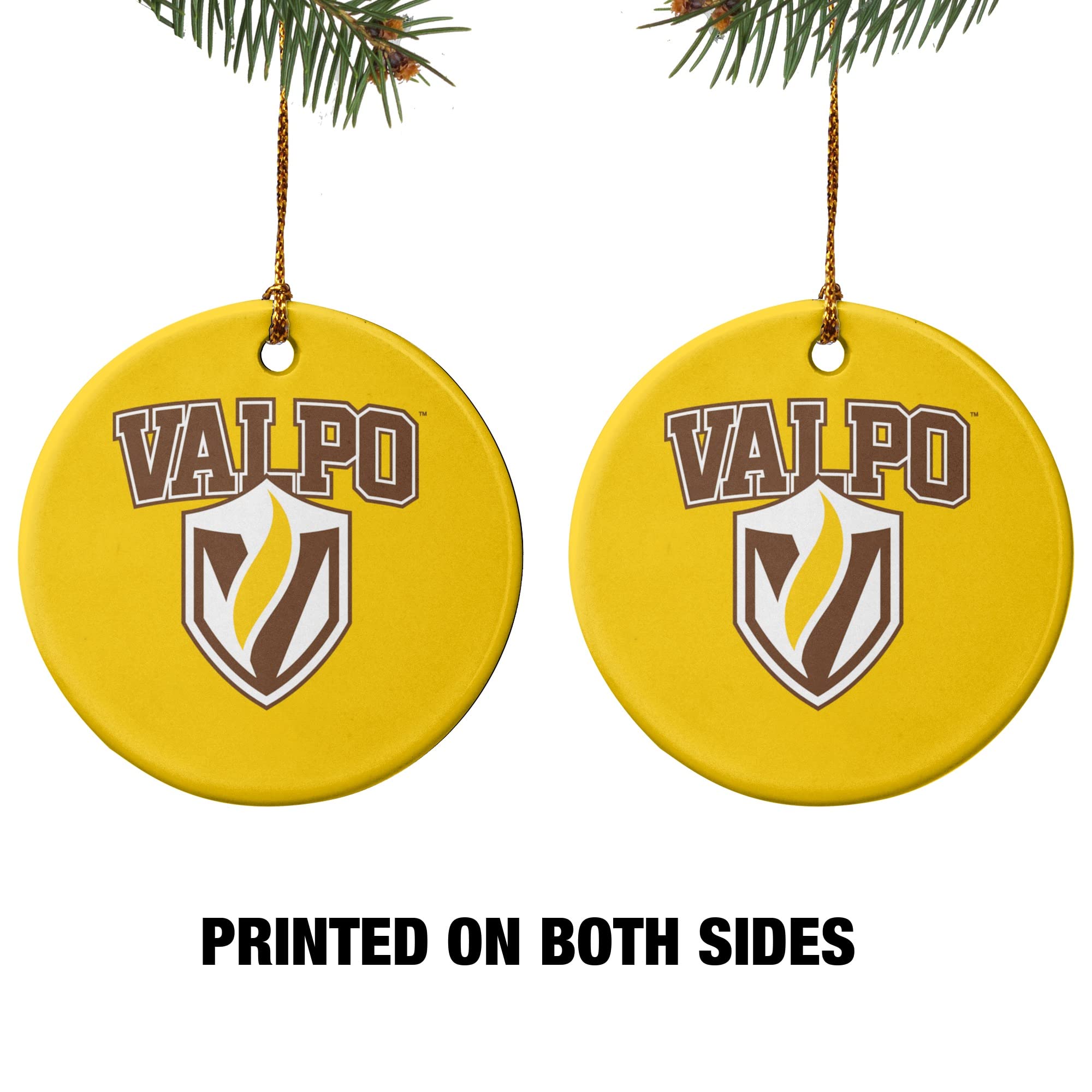 GRAPHICS & MORE Valparaiso University Primary Logo Porcelain Holiday Christmas Tree Ornament - 2.8
