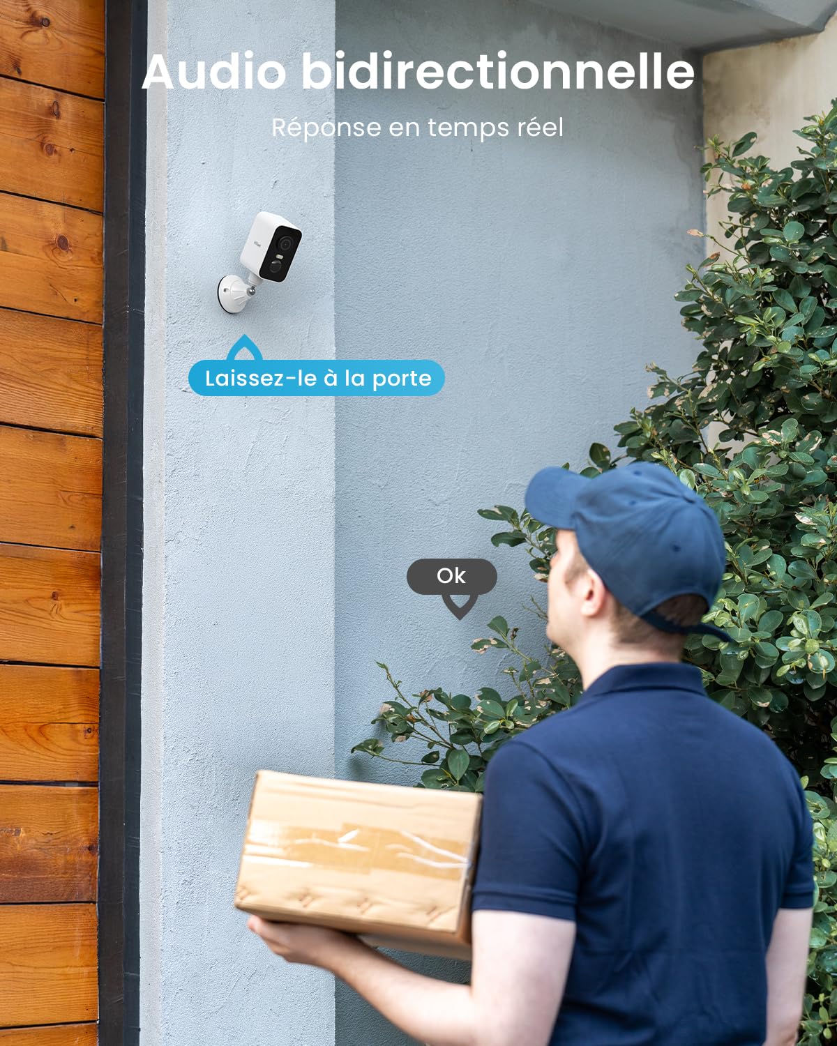 ieGeek 2K Base Magnétique Camera Surveillance WiFi Exterieure sans Fil Batterie, Camera Extérieure/Intérieure, Vision Nocturne Couleur, Détection de Mouvement PIR, Sirène d'alarme, Étanche IP65