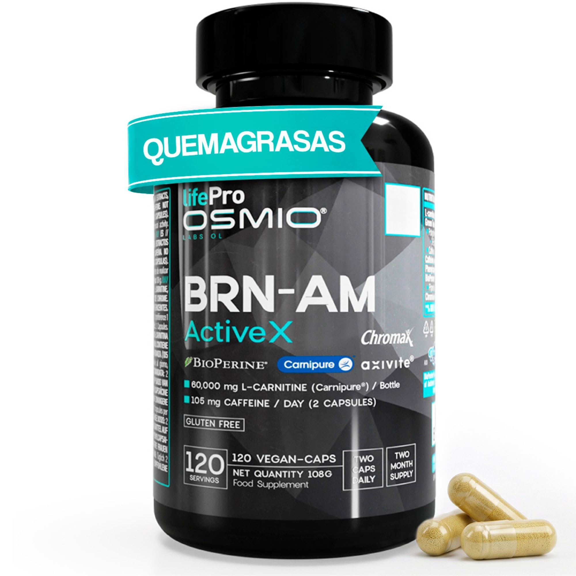 Lifepro Quemagrasas Potente para Adelgazar, con L-Carnitina Carnipure®, Té Verde, Cafeína Anhidra y Fenilcapsaicina