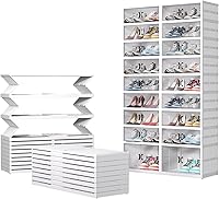 Vista 1 de Dollate Zapatero plegable de 9 niveles, 36 pares, gran almacenamiento de zapatos con puerta magnética transparente, fácil de montar y organizador