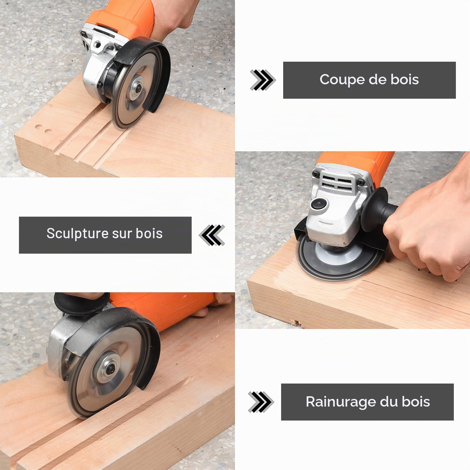 Disque Bois Meuleuse 100mm, 1 unité Disques à ébarber, Disque Bois Meuleuse en Bois en Carbure de Tungstène, Disques de Meulage pour Façonner, Meuler, Couper et Sculpture