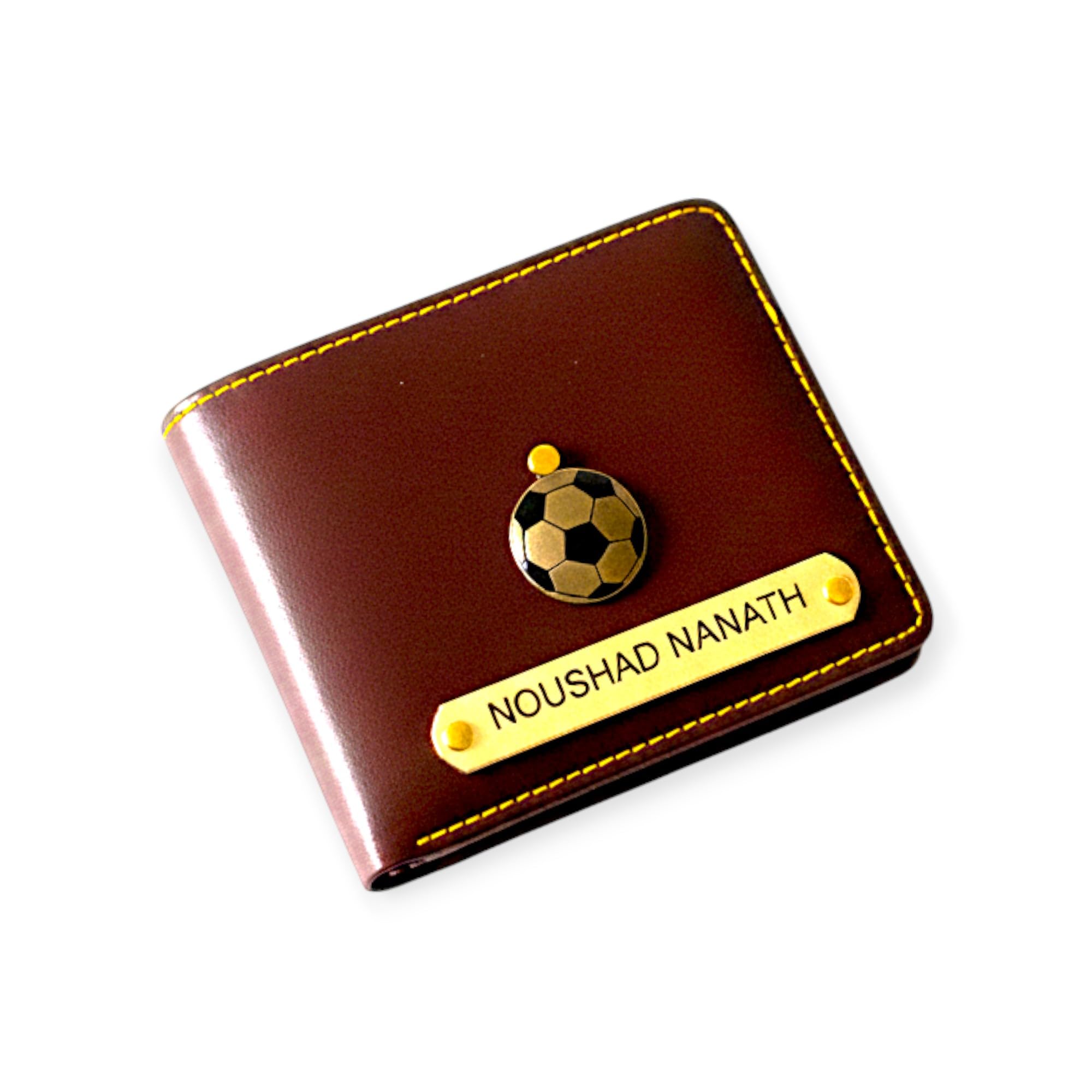 the unique gift studio Personalised Men's Leather Wallet - Name & Logo Printed on Wallet for Gift, Brown-picture-32