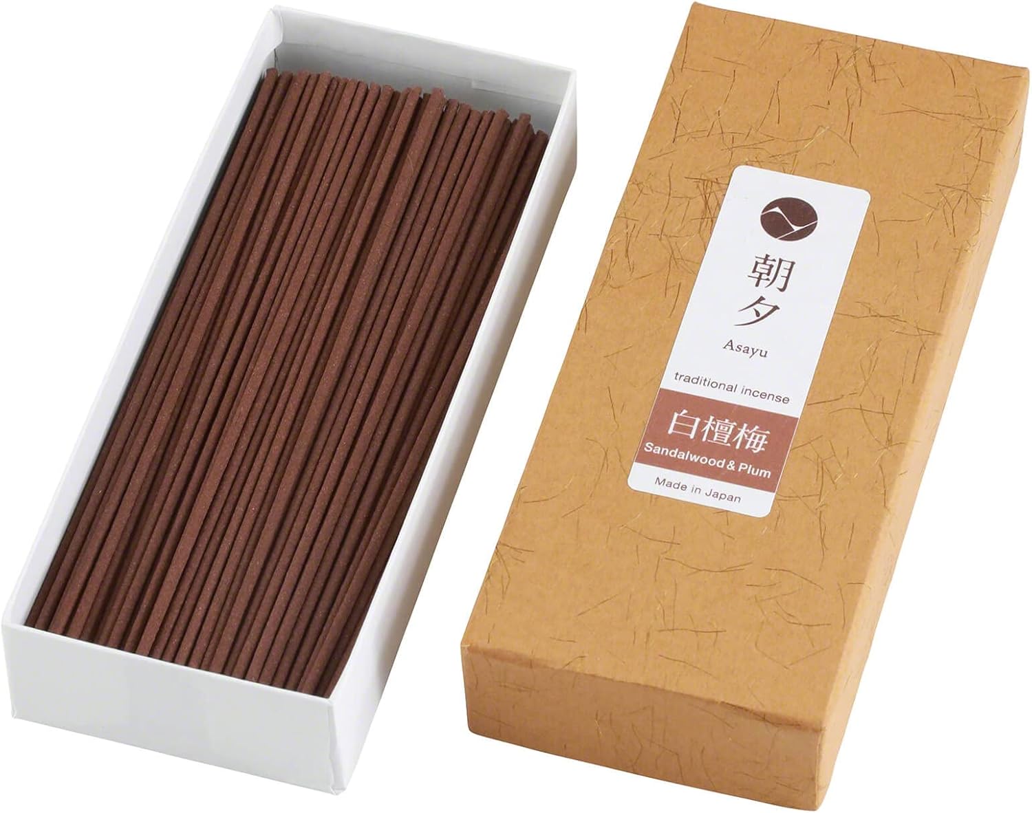 Asayu Japan Traditional Incense Sticks Sandalwood and Plum Blossom Blend (40gr) for Morning Meditation, Relax or Yoga, Made in Japan - Sandalwood and Plum Blend 40gr