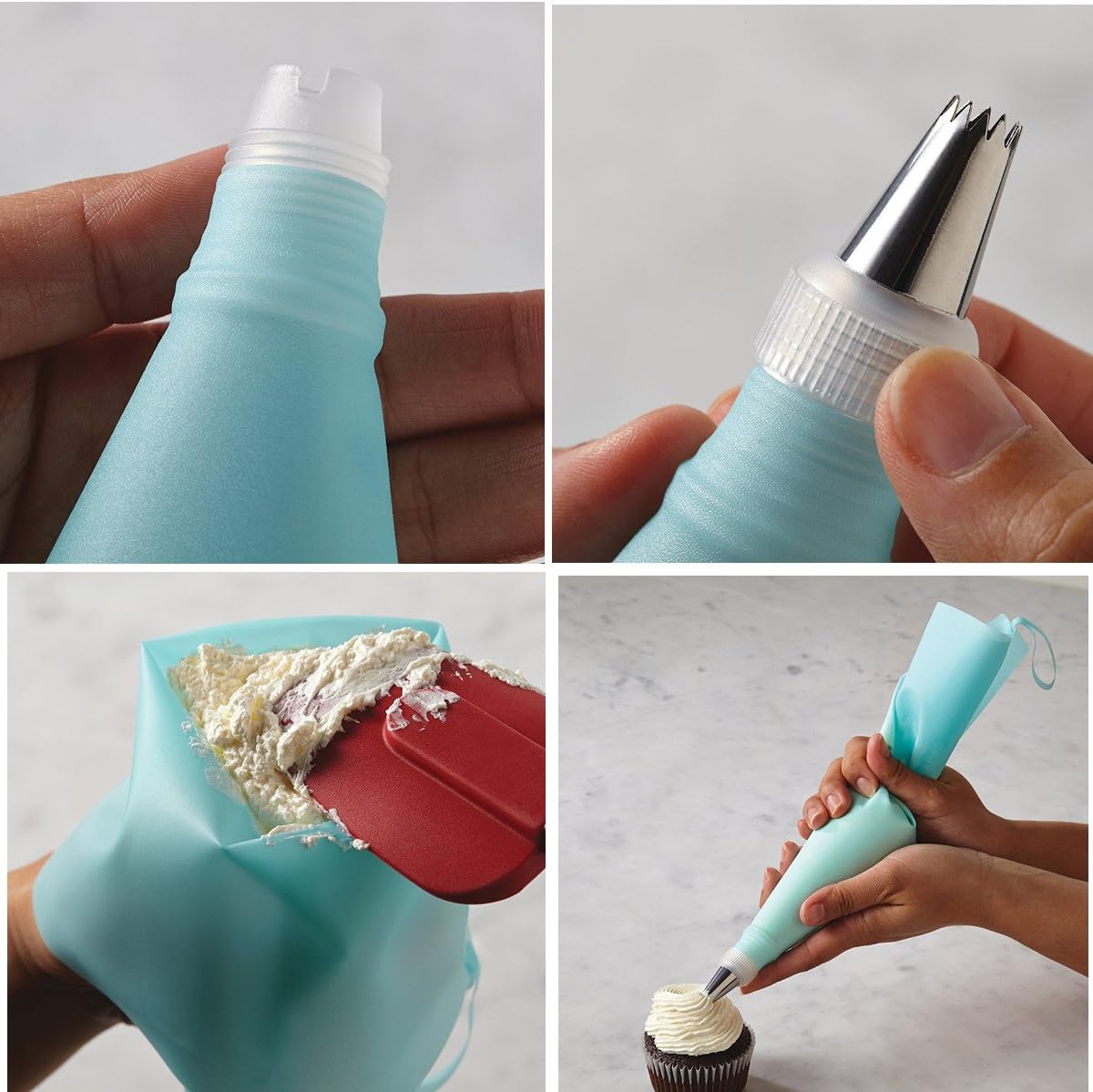 Cake Decorating Supplies Kit, 62Pcs Baking Tools Supplies,Decorations Kit Include 48 Icing Nozzles Piping,2 converters,10Disposable Pastry Bags & 1pcs15.7inchPastry Bag,1Double headCleaning Brush