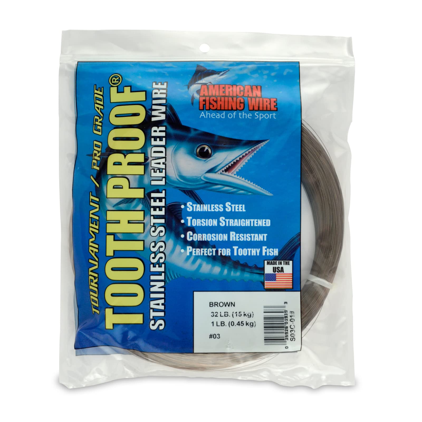 AFW Tooth Proof Fishing Wire Single Strand Leader, Bright and Camo