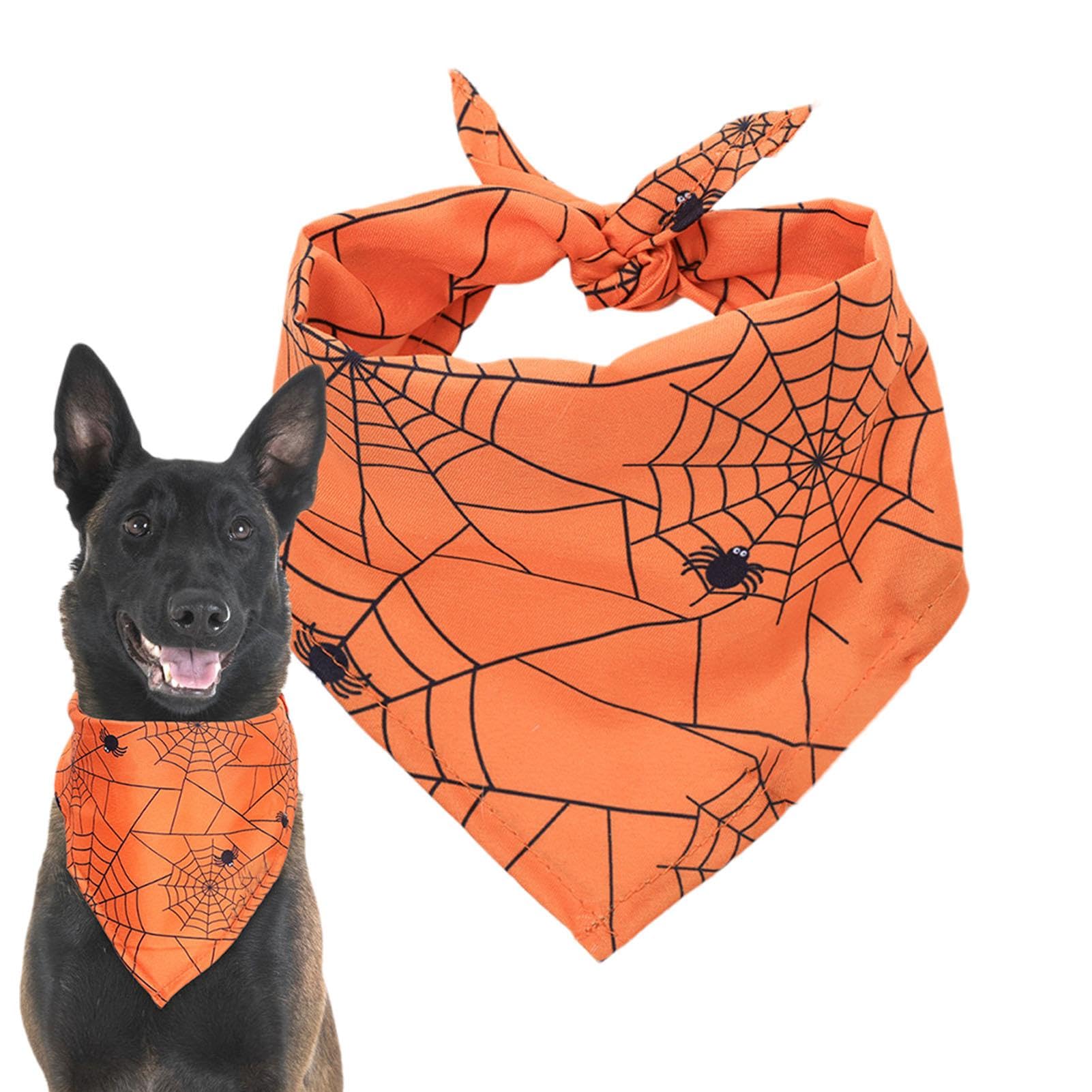 Asciugamano per collo di cane di Halloween, asciugamano per saliva di cane | Asciugamano per saliva lavabile con design a forma di , teschio e , regolabile per costum