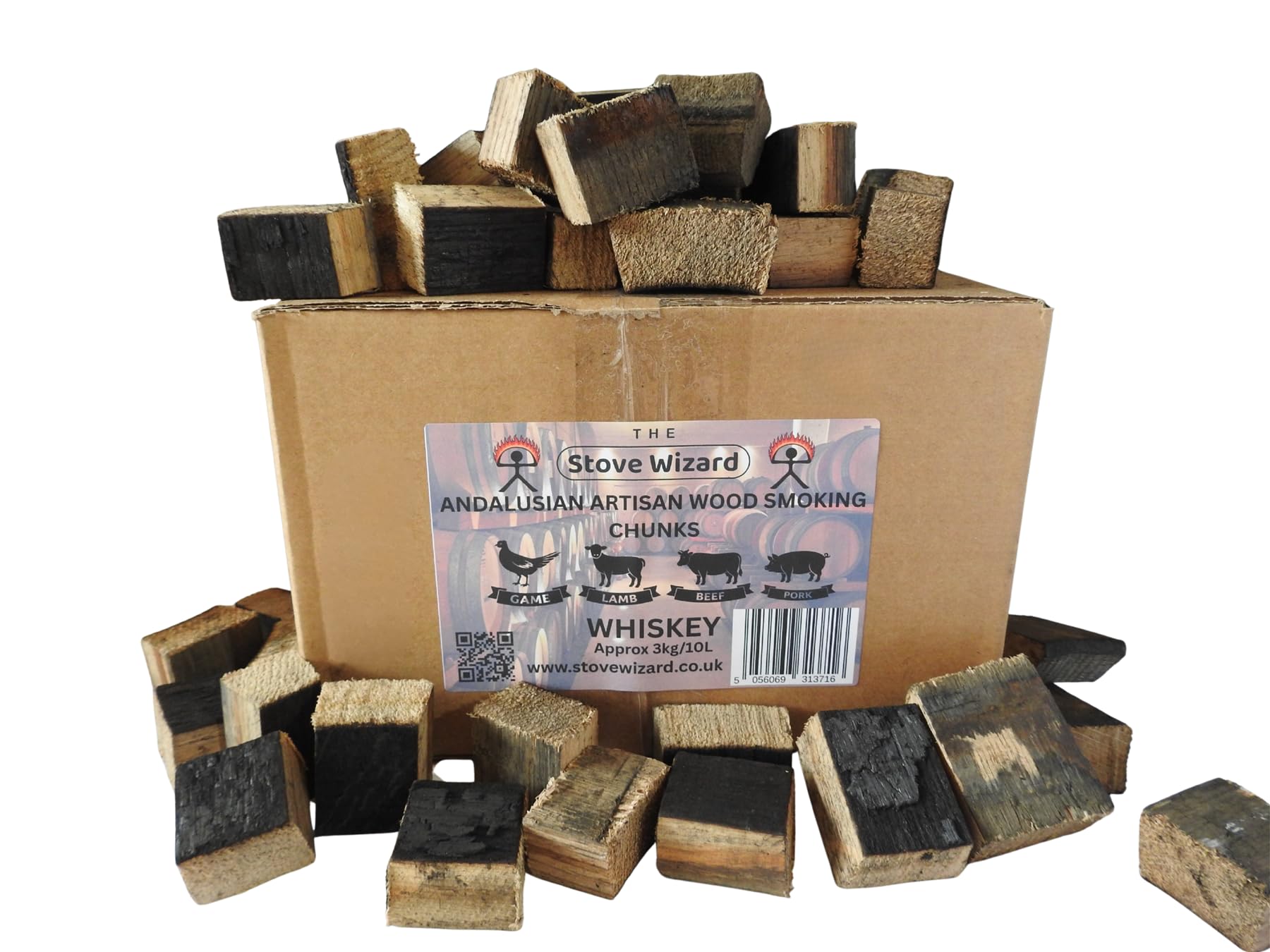 Hickory Wood BBQ Smoker Smoking Chunks 3kg 10 Litre Andalusian Artisan Premium Quality Natural Eco Friendly Wood Chunks for Gas & Charcoal Grill Outdoor Cooking for Authentic BBQ Flavour — view 11