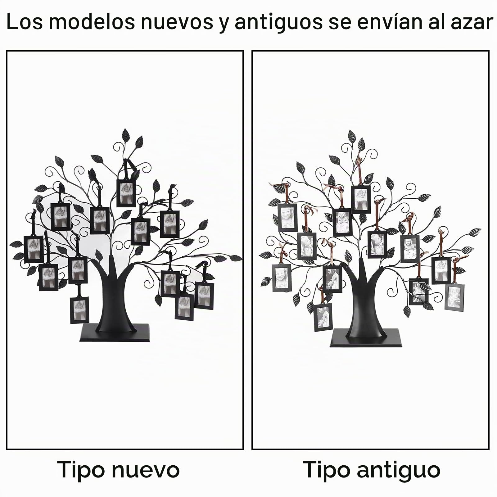 Ejoyous Arbol Genealogico para Fotos, Marco de Fotos de árbol Genealógico, 6 Colgantes/12 Fotos Colgantes Familiares, árbol de Visualización con Marcos de Fotos Colgantes(L-Con 12 marcos de fotos)