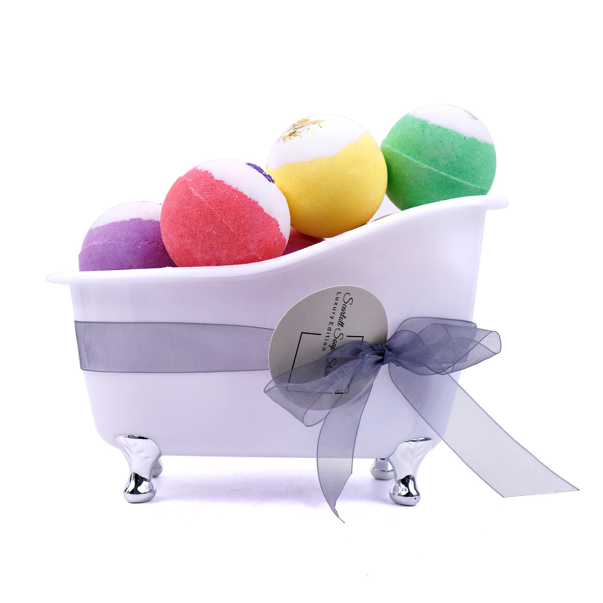 Organic Luxury Women’s Bath Bomb Gift Set - Handmade Elegant Gift Set for Her - Valentines Day Gift for Wife - Vegan & Cruelty Free - Gift for Mum/Mother’s Day - 9 x Luxury Bath Bombs