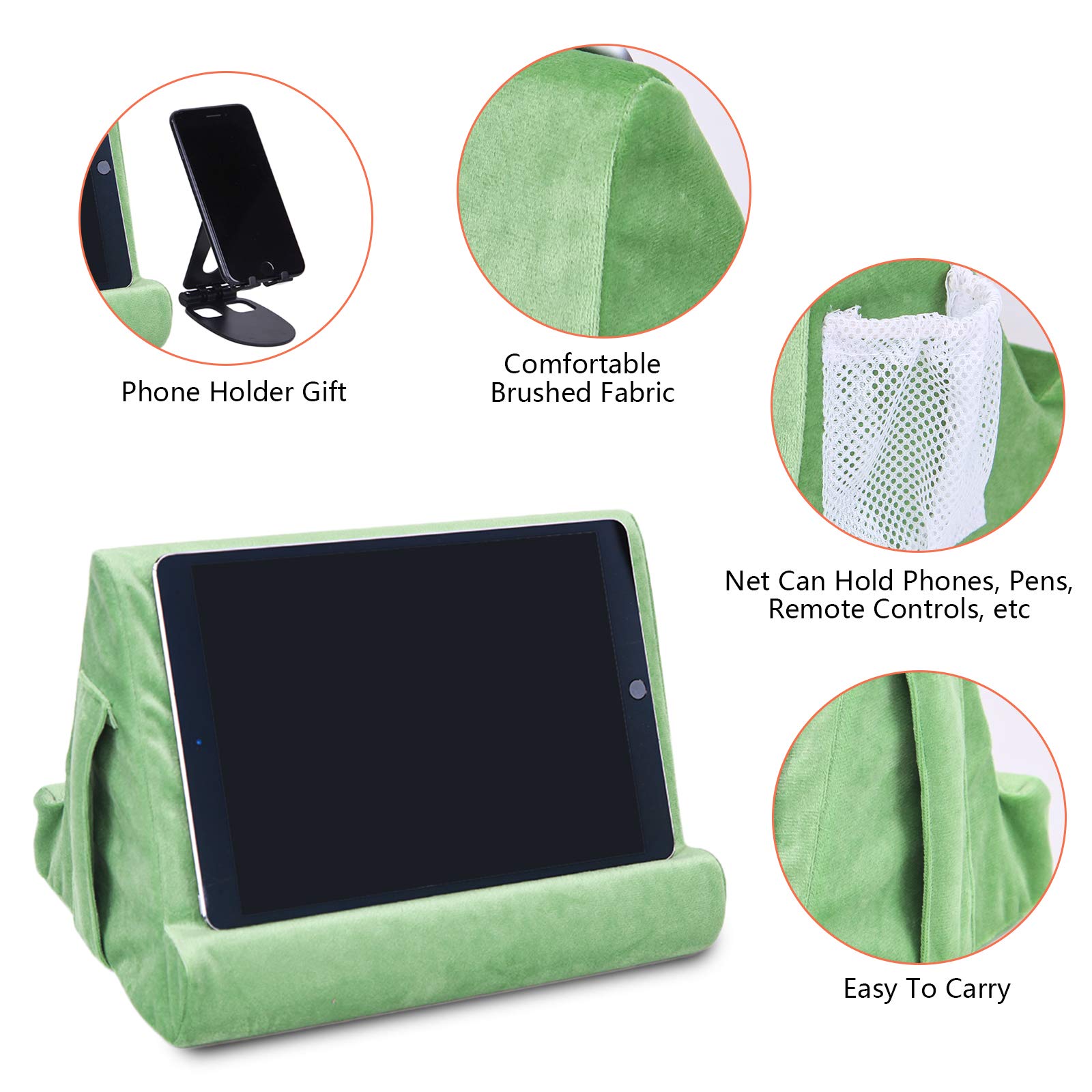 NCONCO Tablet-Kissenständer – Weich, Verstellbar, Mit Netztasche, Für Bett & Schreibtisch, Blau