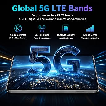 I25 Ultra 5G Unlocked Smartphone, 16GB+512GB Android 14 Cell Phone with Built-in Pen, 6.9 HD+ Display, 108MP Camera, 7000mAh Battery, Dual SIM/NFC/Face ID, High Performance Mobile Phone (Gold)