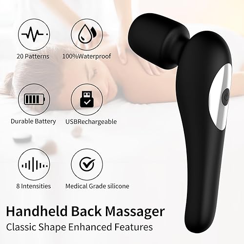 Miniatura 6 de Masajeadores personales de percusión masajeador eléctrico de espalda, recargable e impermeable, masajeador de tejido profundo de mano para hombros,