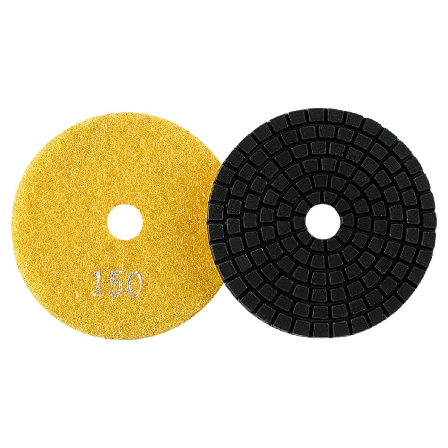 MiJunHD Diamond Polishing Pad, 3 inch 80 mm 150 Grit Sanding Discs for Grinder & Polisher, Hook and Loop Backing Pad for Grinding Buffing Granite Marble Concrete Stone (1 Piece)
