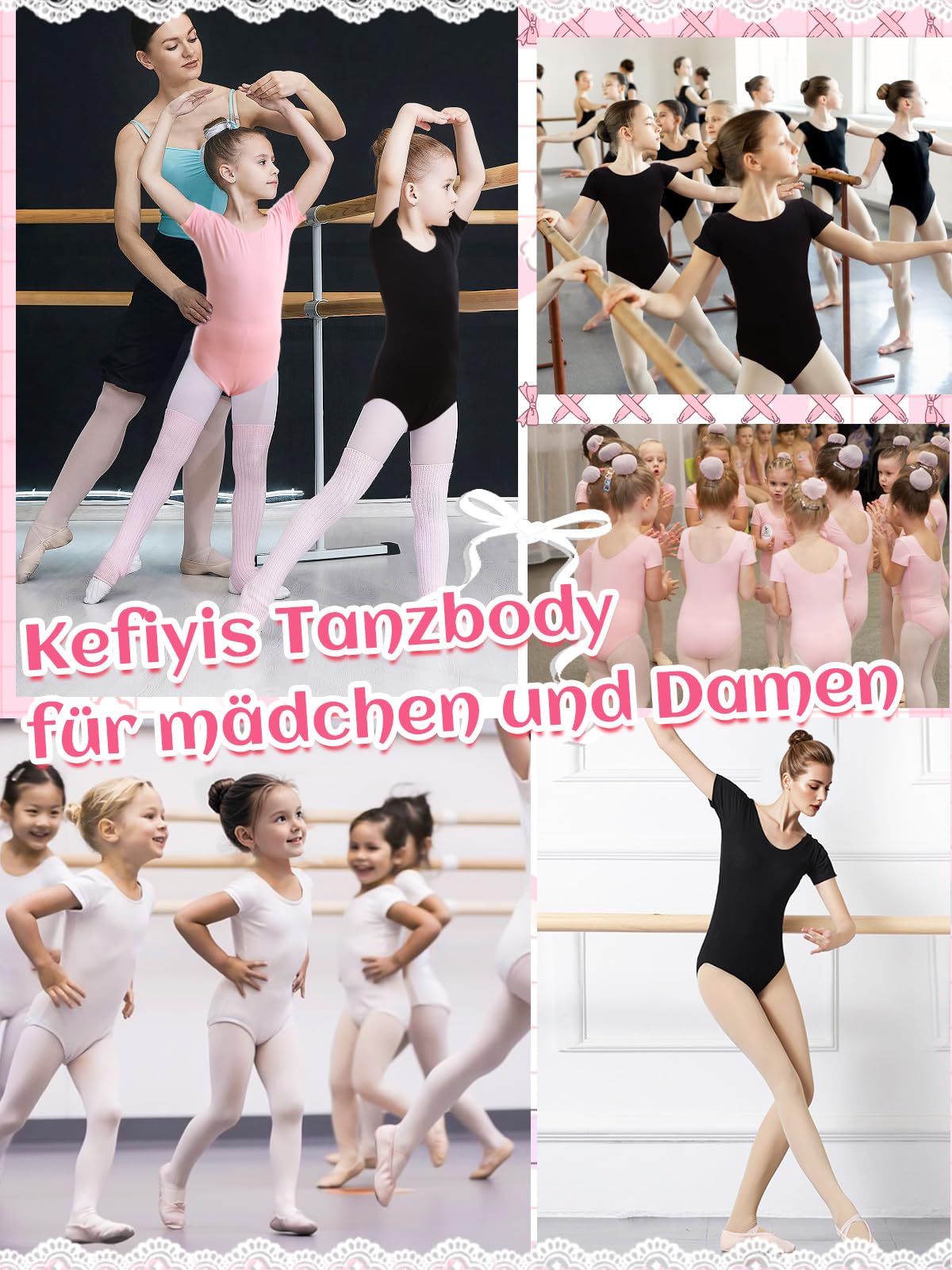 Ballettkleidung Mädchen Ballett Trikot Kinder Ballettanzug Kurzarm Ballett Body Tanzbody Baumwolle Turnanzug Gymnastikanzug für Mädchen Damen Gr.100-170