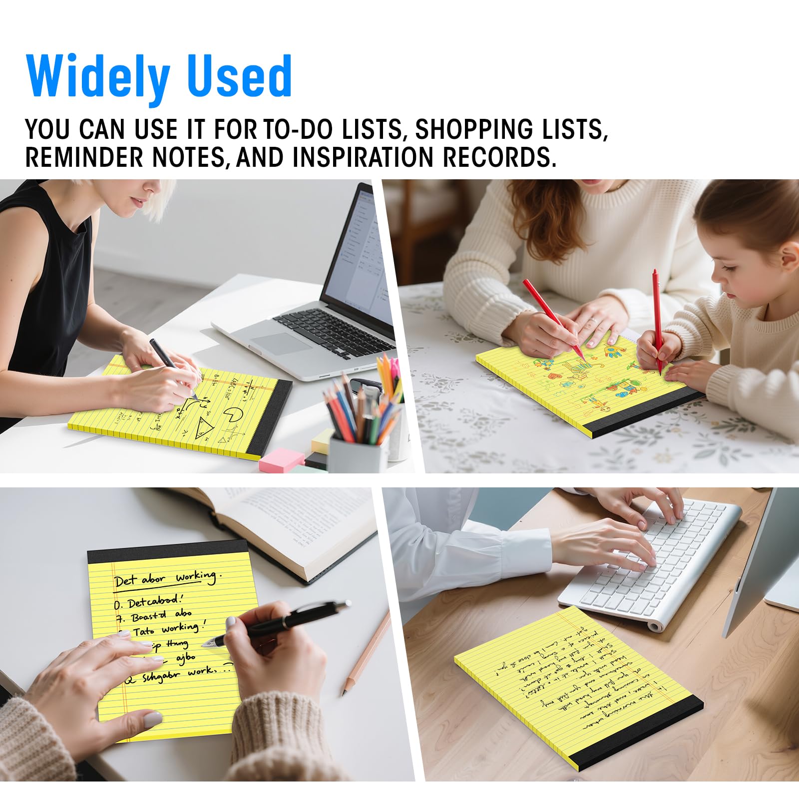 12 szt. Legal Pads 8,5 x 11, notatnik College Ruled Notebook, Yellow Note Pads, Writing Pads, Notes 8,5 x 11, Paper Pads Perforate, Ruled Line Notebooki do pracy, szkoły, biura
