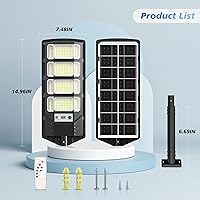 Vista 8 de Solar Lights Outdoor, Wide Angle Solar Street Light, 6500K Solar Flood Lights with Outdoor Motion Sensor,IP66 Waterproof, Solar Security Lights for