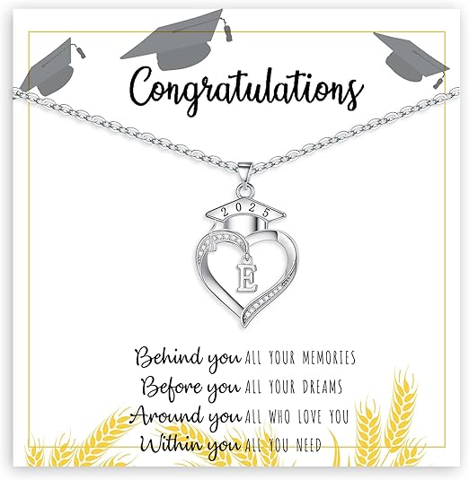 Graduation Gifts, Graduation Gifts for Her Initial Necklaces for Women Class of 2025 Gift Letter A - Z High Shool Senior Master Degree Graduate Necklace for Daughter Sister Granddaughter Girlfriend