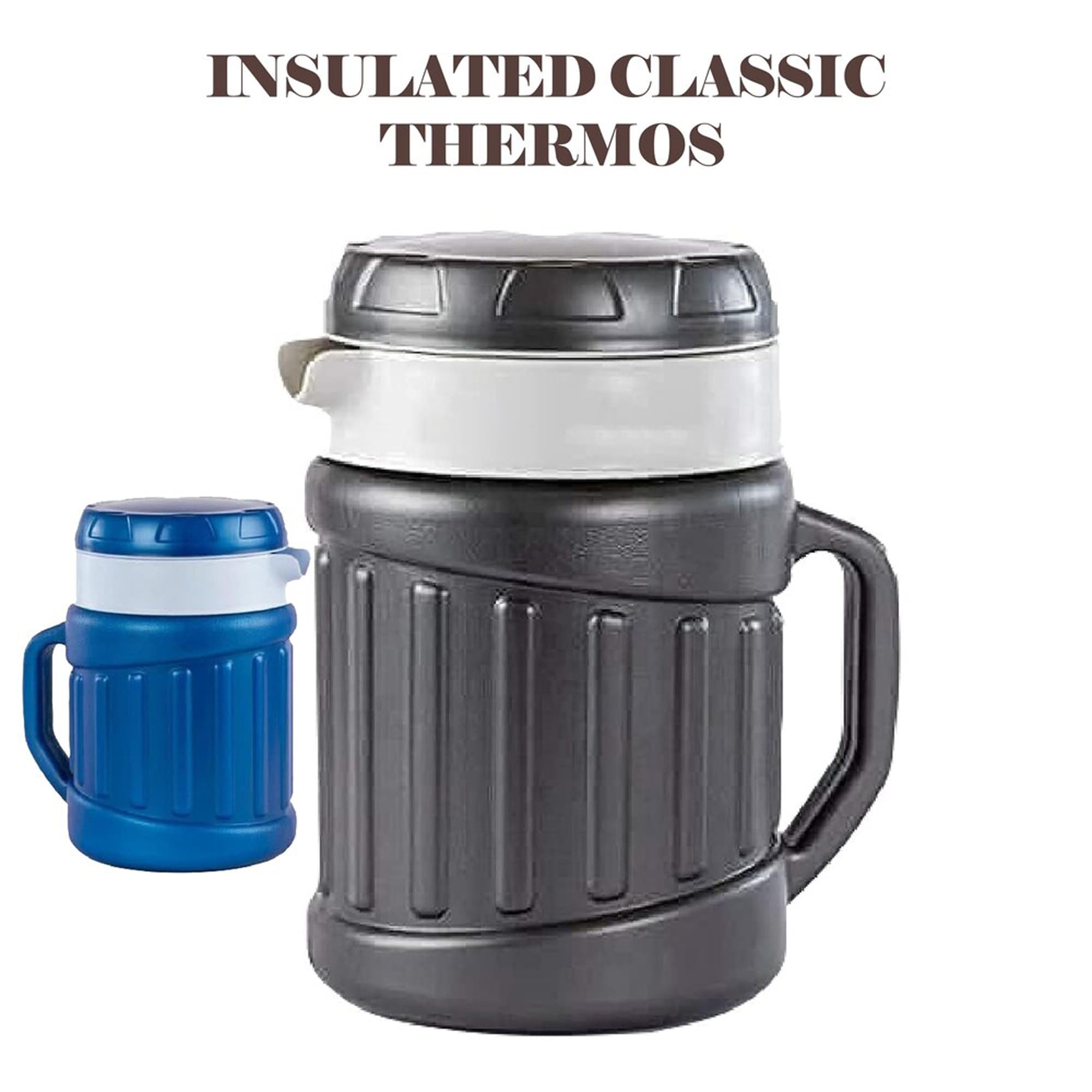 IDEAL PRIME Airtight BPA Free Plastic Inner Stainless Steel Insulated Thermos 1200 ml Durable Thermoware Kettle Water Jug Hot&Cold Tea Pot Pitcher for Home Office Color Assorted Pack of 1 2