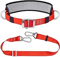 HandAcc Climbing Safety Belt with Padded Waist Pad & Adjustable Lanyard - Fall Arrest Harness for Tree Climbing, Ladder Safety (300kg Limit)