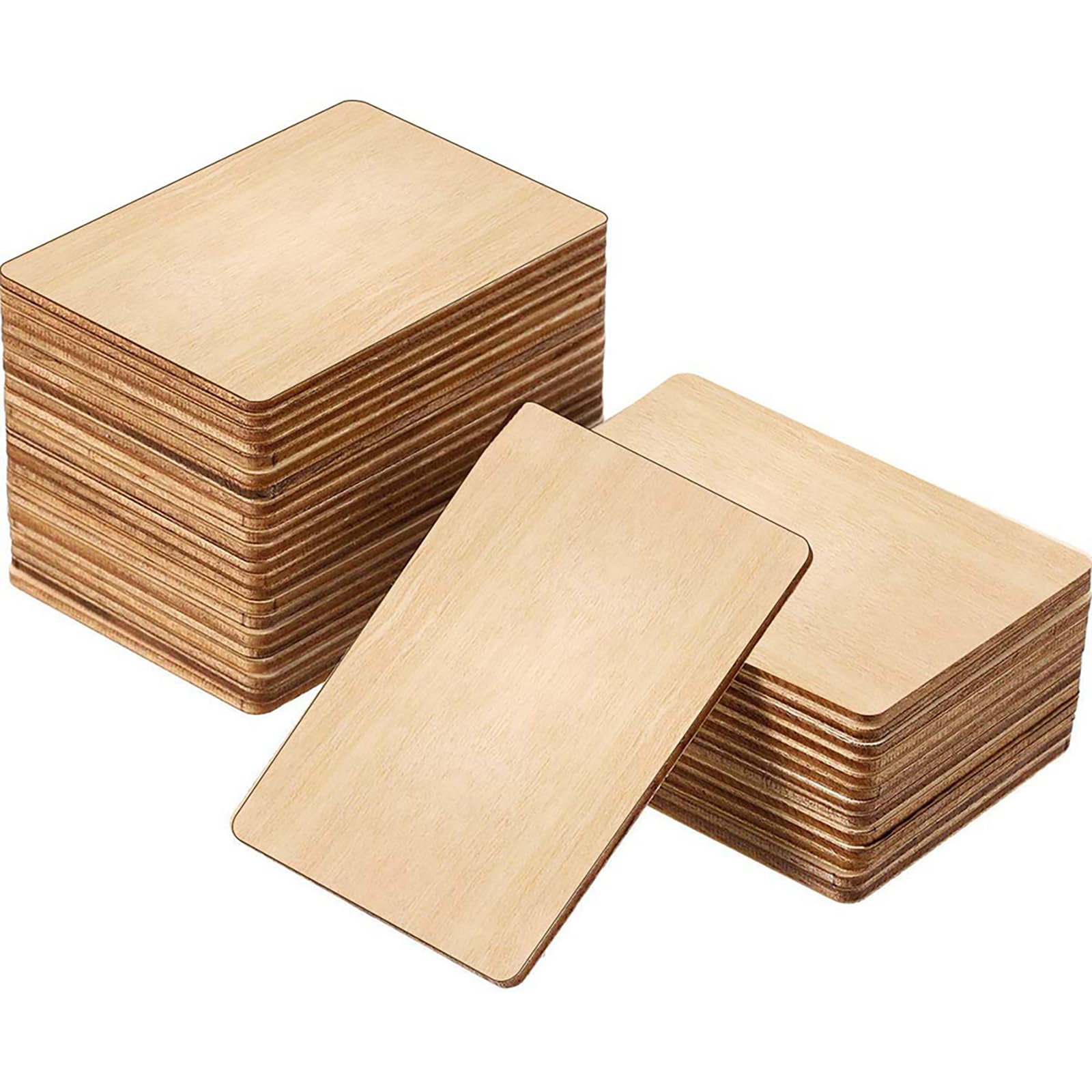 ewtshop® Lot de 50 carrés en bois de 10 x 10 cm d'épaisseur pour peindre, décorer ou bricoler