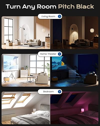 Miniatura 6 de Cortinas opacas para dormitorio (65 x 57 pulgadas), persianas opacas autoadhesivas fuertes, persianas opacas fáciles de pegar para guardería, uso de