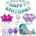 Rozi Decoration Mermaid Theme Birthday Decorations Items Set of 78 Pcs for Girls Bday Party Décor | Under The Sea Theme Birthday Decorations gallery image