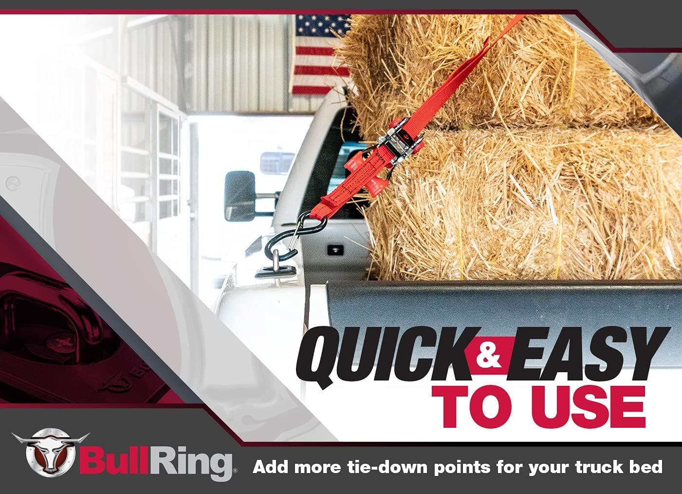 Bull Ring Raised Fit Retractable Truck Bed Tie Down Anchors, Fits '00-13 Toyota Tundra Regular Cab and Extended Cab, Not for Double Cab Trucks, Sits on Rail Cap, Quick & Easy Installation, 1 Pair