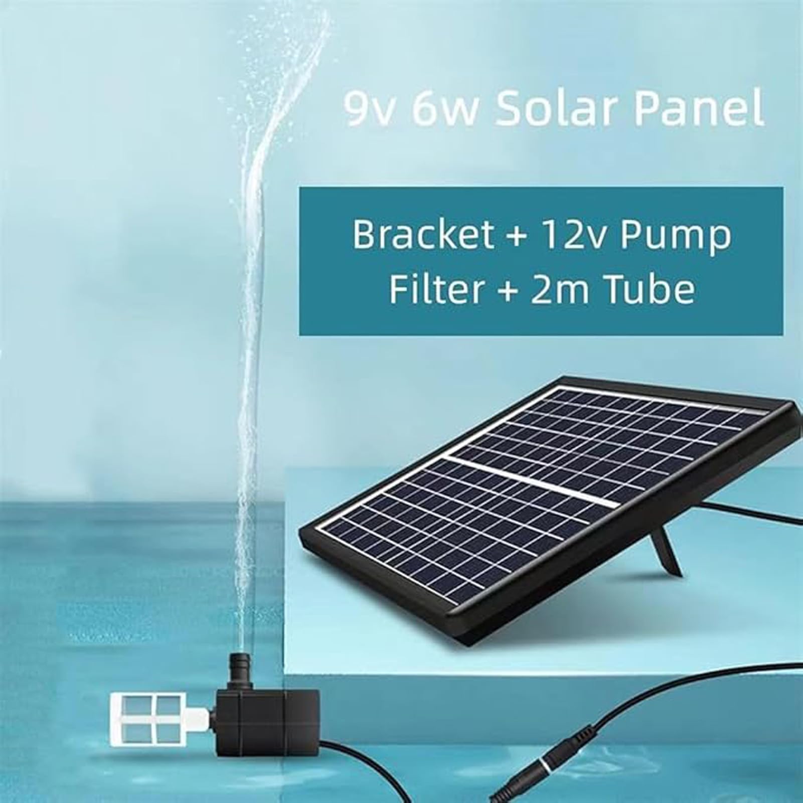 Kit Fontana Solare in bambù, Fontana Zen Artigianale con Pompa, Decorazione da Giardino Ecologica, Elemento paesaggistico, Decorazione per laghetto da Patio e Acquario per Giardino e casa