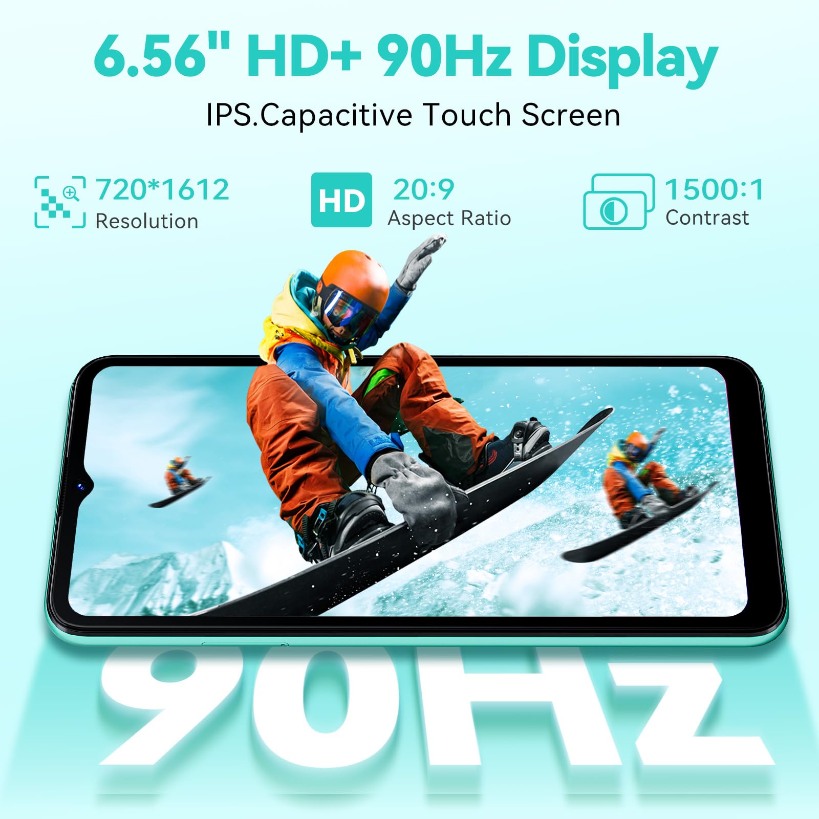 CUBOT Note 21 Smartphone 12GB(6+6) RAM + 128GB ROM TF 1TB Expand 6,56" 90Hz Schermo Android 13 Telefono Cellulare 50MP Fotocamera 5200mAh 4G Doppio SIM Octa Core Face ID - Verde