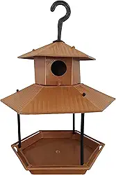 Comedouro E Tratador Pássaros Livres Com Casinha Ecológico Resistente (Argila)