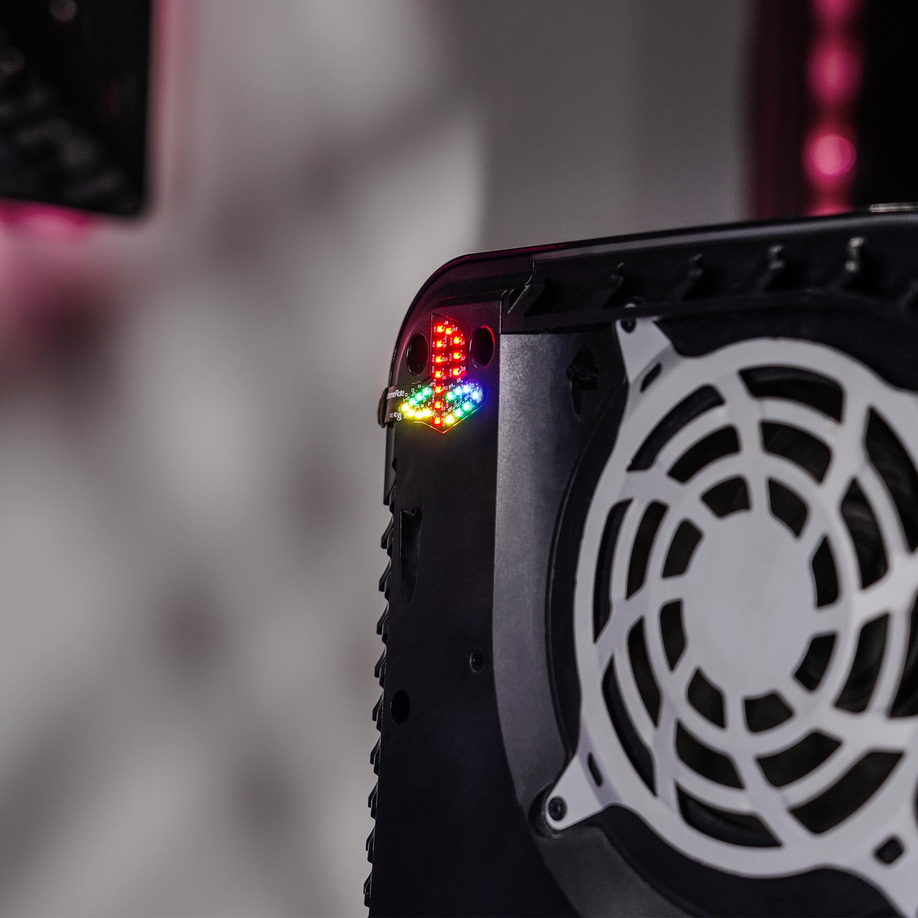 eXtremeRate RGB Rainbow Logo LED Kit für ps5 Konsole (2020 CFI-1 Series), 7 Farben 40 Lichteffekt Logo-LED Beleuchtung Kabel Zubehör für ps5 Disc & Digital Console