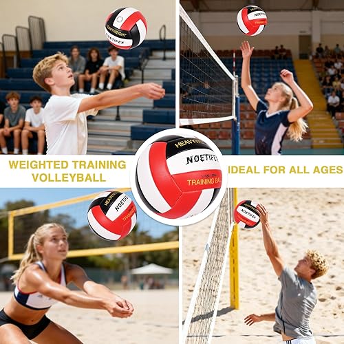 Miniatura 4 de 1.1LBS Heavy Weight Volleyball Size 5 Official Setter Training Volleyball for Adults, Durable PU Indoor Outdoor Volleyball Trainer, Spike & Passing