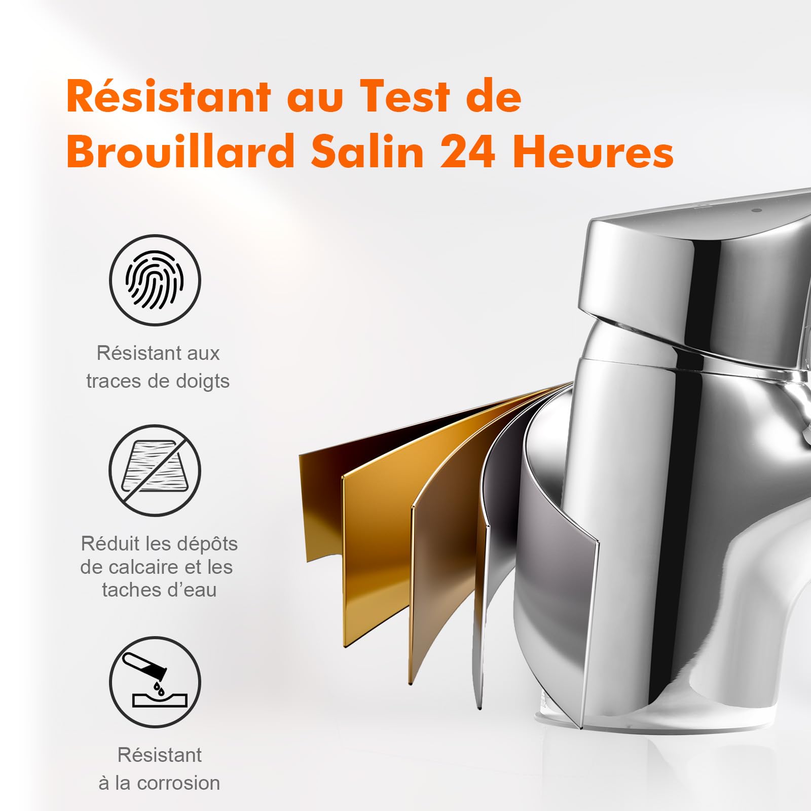 Ibergrif mitigeur salle de bain en laiton chromé | Connexion G trois huit, eau chaude et froide, design moderne