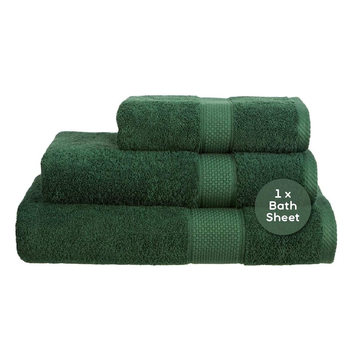 Linens Limited - Large Towels, Bath Sheets for the Bath or Shower, Turkish Cotton, Soft and Luxurious, Super Absorbent, Machine Washable (Forest Green)