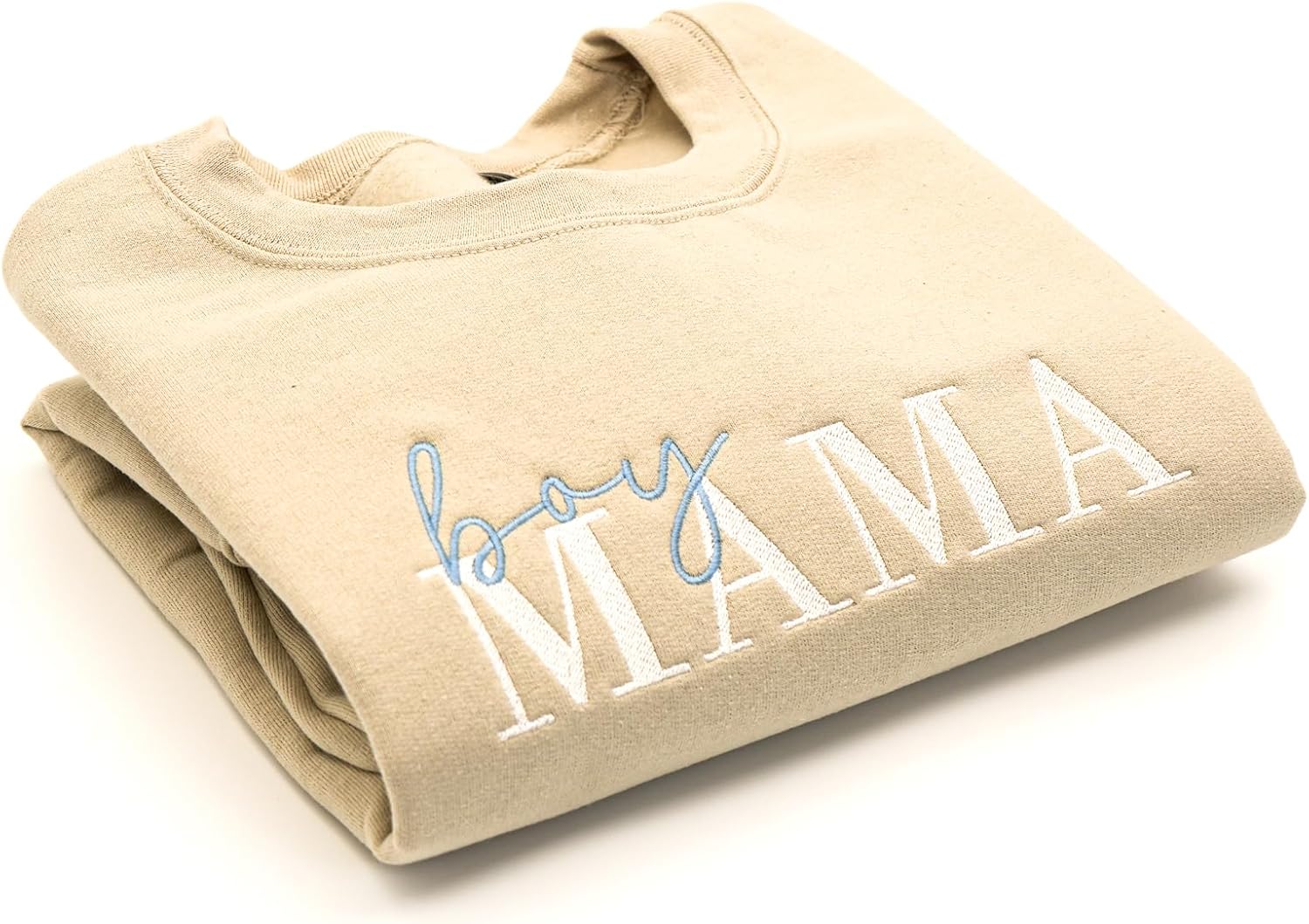 Women’s Boy Mama Embroidered Crewneck Sweatshirt, Mom of Boys Cozy Pullover, Gift for moms of boys