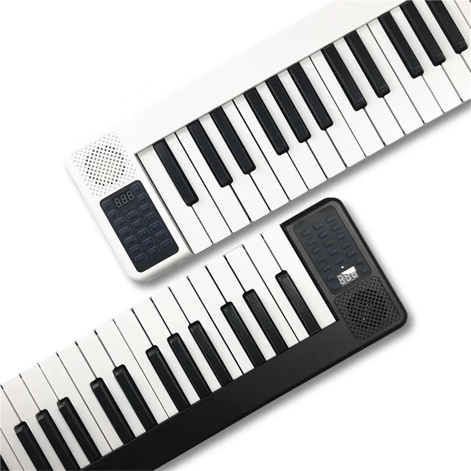Tastiera Elettronica Digitale Multifunzionale Pieghevole Portatile A 88 Tasti Per Strumento Musicale(EU white)