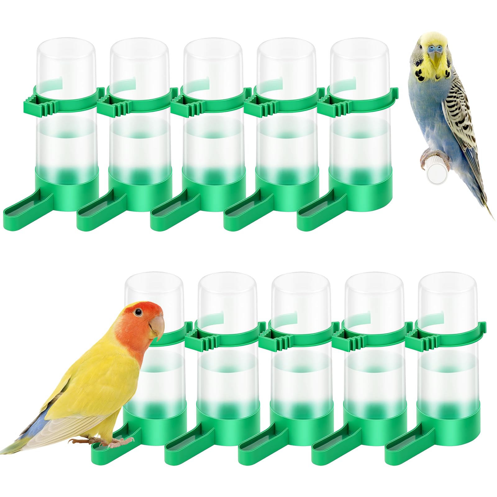 Abreuvoir oiseaux cage en plastique HEMOTON pour éviter l'eau salie des inséparables