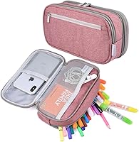 Vista 9 de YONZONE Estuche para lápices de gran capacidad, bolsa grande de almacenamiento para lápices, bolsa con 3 compartimentos multifuncionales, estuches