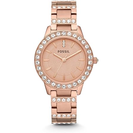 Fossil Damenuhruhr Jesse, 34 mm Gehäusegröße, Quarzwerk, Edelstahlarmband